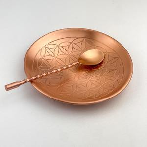 Placa de Cobre para Meditación con Cristales de Reiki Energético, Diseño Art Deco a Cuadros, Frutas, Flores, Vida, Geometría Sagrada - Product Image 4