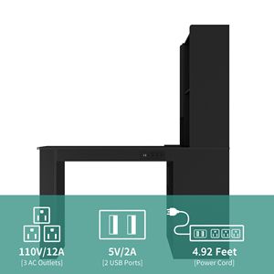 Scrivania Moderna a L per Ufficio Domestico con Luce LED, Cassetti e Libreria per Studio - Product Image 6