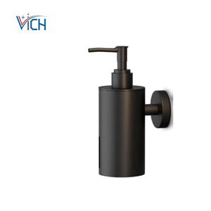 Distributeur de savon liquide mural en acier inoxydable noir mat, rechargeable, pour salle de bain, hôtel, cuisine - Product Image 1