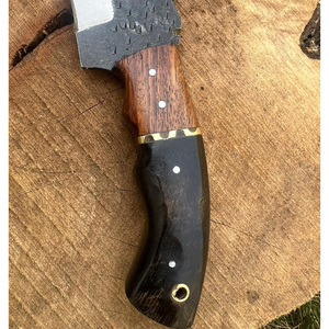 Ensemble de couteaux de survie en acier au carbone pour l'extérieur avec manche en bois et étui en cuir, bord lisse, design durable - Product Image 3