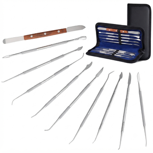 10pcs/<b>set</b> Metal Manual Dental Wax Carving Tools Spatula <b>Plaster</b> Knife Practical Versatile Teeth Whitening Kit Dentistry - Product Image 6