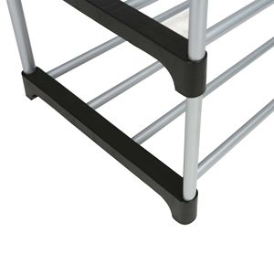 2 confezioni scarpiera a 6 livelli capacità 8 paia nera e argento con tubi in metallo e connettori in plastica - Product Image 5