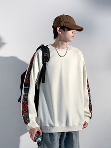 Sweat-shirt en molleton de coton mélangé pour homme de haute qualité - Sweat-shirt personnalisé avec motif patchwork, séchage rapide - Product Image 3