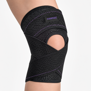 Genouillère de compression sportive unisexe FAWKES personnalisée en maille noire respirante pour un soutien optimal - Product Image 6