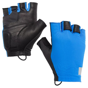 Guantes de Ciclismo sin Dedos, Transpirables, Tejidos, de Medio Dedo, para Deportes al Aire Libre de Verano, Diseño de Color en Contraste Azul y Negro - Product Image 1
