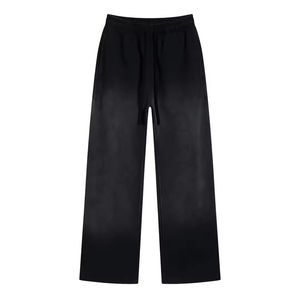 กางเกงวอร์มผู้ชายรุ่นปี 2026 กางเกงวอร์มสตรีทฮิต แต่งเชือกผูกเอว ซักล้างแล้ว กางเกงขายาวผู้ชาย 450 กรัม ย้อมสีแบบสเปรย์ ทรงหลวม - Product Image 2