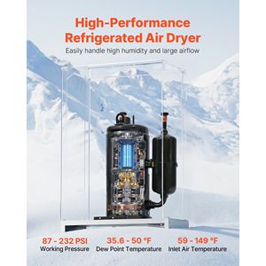 Essiccatore d'aria refrigerato industriale 85CFM 110-120V, Raffreddatore d'aria compressa 15HP 20HP, Sistema di essiccazione ad aria refrigerata 85CFM - Product Image 3