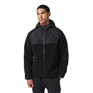 Veste polaire épaisse pour homme 350 GSM, douce, chaude, respirante, col montant, fermeture éclair intégrale, pour activités de plein air, randonnée, camping, vêtements de travail, OEM, marque privée - Product Image 2