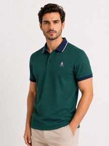 เสื้อโปโลชายสีเขียว แขนสั้น ปักโลโก้ สวมใส่สบาย แห้งเร็ว ออกแบบได้ตามต้องการ - Product Image 4