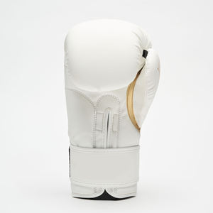 Guantes de boxeo profesionales de cuero vacuno con cordones, acolchado grueso de 4 capas, protección completa para los dedos y absorción de la humedad. - Product Image 2