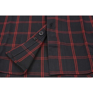 เสื้อเชิ้ตผ้าแฟลนเนลลายสก็อตสีดำแดงคุณภาพสูงสำหรับผู้ชาย ผ้าฝ้ายพรีเมียม แขนยาว ติดกระดุม สไตล์ลำลองสำหรับฤดูหนาว แบบคนตัดไม้ - Product Image 6