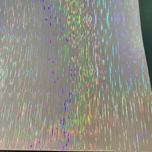 Liner Transparent Self Adhesive Holographic Film Roll for Packaging Decoration Printing Craft Use High Gloss Rainbow Effect Film - Product Image 1
