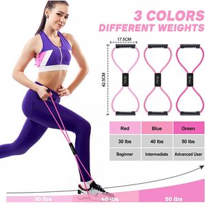 Fasce Elastiche a Forma di 8 per Esercizi, per Donne e Uomini, Bande di Resistenza per Braccia e Petto, per Yoga e Fitness in Palestra - Product Image 2