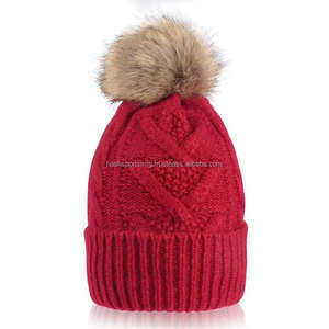 High Quality Adult Warm Acrylic Beanies Thick Knit Cashmere Hat Custom Winter Hats for Women - Product Image 3