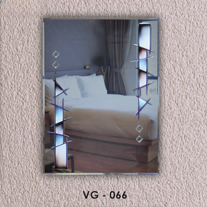 Classic Designer <b>Mirror</b> with V-Groove Design Clear Reflection of Contemporary Bedroom Frameless Art Decor - Product Image 3