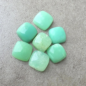 Natural Chrysoprase Green Square <b>Cushion</b> Cut AAA Grade Flat Back Calibrated Loose Gemstone - Product Image 4
