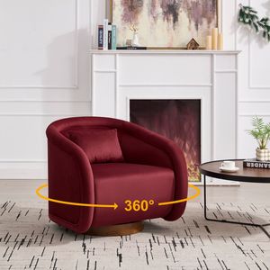 Poltrona Girevole a 360 Gradi, Comoda Sedia a Forma di Zucca con Rivestimento in Velluto per Soggiorno - Product Image 2