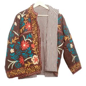 Vêtement d'extérieur traditionnel de mode ethnique, veste en coton non tissé respirant de qualité supérieure, brodée, pour l'été et l'automne, vente en gros - Product Image 1