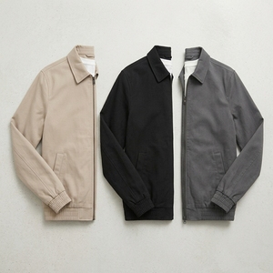 Men's Solid Color Zipper Track Jacket With Side Pockets Breathable <b>Polyester</b> Cotton Casual Autumn Wear Regular Fit Full Sleeve - Product Image 6