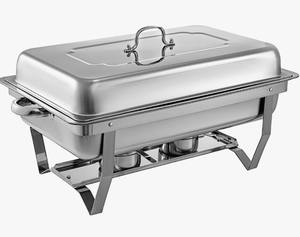 Juego de 6 calentadores de comida tipo buffet rectangulares de acero inoxidable premium al mejor precio - Product Image 1