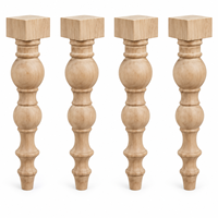 Pied de table en bois massif, pied de meuble en bois massif, dessus carré tourné, style traditionnel, base de table robuste, usage domestique et professionnel