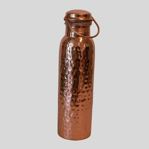 Flacon d'eau luxueux en cuivre pur à motif de feuilles, vaisselle durable, finition gravée unique - Product Image 4