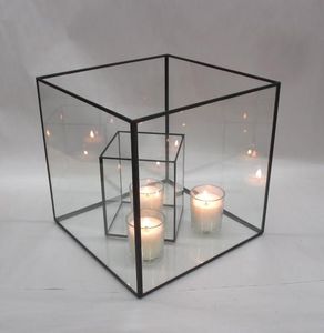 Home Decor Customised <b>Black</b> Table Top Outdoor Indoor Glass Candle Holder Farmhouse Floor & Event Decor <b>Lanterns</b> - Product Image 2