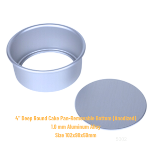 <b>Small</b> Mini Cake Mold 4" Inch Deep Round Cake <b>Pan</b> Removable Bottom Aluminum Alloy - Product Image 2