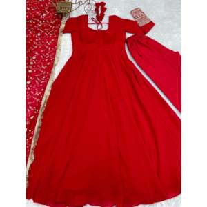 Vestido Anarkali DE BODA modesto de diseñador con Dupatta para fiestas y ocasiones especiales - Product Image 5