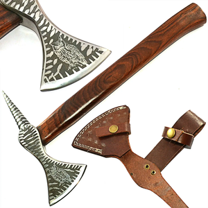 Hache de qualité export, forgée à la main, en acier à haute teneur en carbone, avec manche en bois, outil professionnel pour le travail du bois et la survie en extérieur, fabriquée en usine - Product Image 1