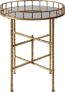 Mesa Auxiliar Redonda Moderna de Metal con Acabado Bronce, Tipo de Pie, para Sala de Estar, Diseño Duradero - Product Image 4