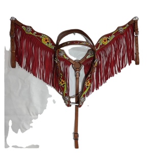 Venta caliente 100% cuero de vaca Headstall Set cuello de pecho mejor calidad ligero fabricante superior suministro para productos de caballo - Product Image 4