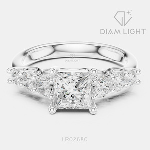 Bague de mariage en or blanc 14 carats avec diamant de laboratoire de 1,02 carat taille princesse, certifiée IGI, bijou raffiné, cadeau idéal pour fiançailles, mariage ou anniversaire - Product Image 1