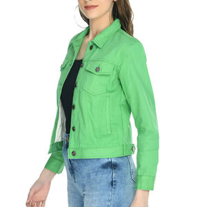 Women's <b>Cropped</b> <b>Denim</b> <b>Jacket</b> Eco-Friendly Breathable Vintage Washed Button Front Casual Jean Coat Streetwear Fashion Outerwear - Product Image 4