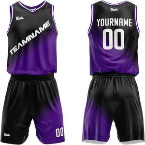 Ensemble de maillots de basketball professionnels personnalisés pour hommes Chemise imprimée respirante à séchage rapide Technologie de sublimation - Product Image 3