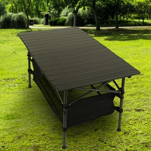 1pc pieghevole in alluminio leggero tavolo da campeggio portatile Roll-up barbecue da scrivania borsa per il trasporto per feste in giardino all'aperto - Product Image 1