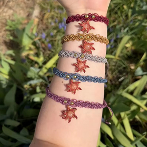 ชุดกำไลข้อมือมาคราเม่รูปดาวประดับคริสตัลสีชมพู สไตล์โบโฮ ปรับขนาดได้ ทำด้วยมือ สำหรับผู้หญิง - Product Image 1