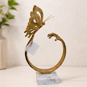 Brass Butterfly Sculpture Modern Handmade Home Decor Tabletop Art Piece for Living <b>Room</b> Indoor Use - Product Image 5