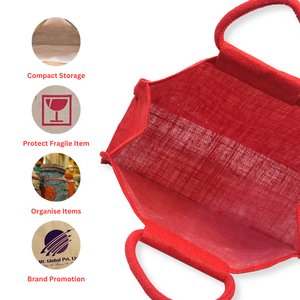 Bolsa de almuerzo de yute resistente con asa de lona fuerte y cremallera suave - Product Image 4