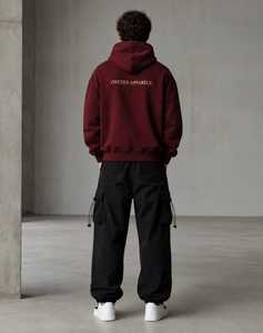 ONETEN APPARELS Sudadera con Capucha Extra Grande para Hombre, Tejido de Algodón, Felpa Francesa, Antiencogimiento, Color Borgoña - Product Image 5