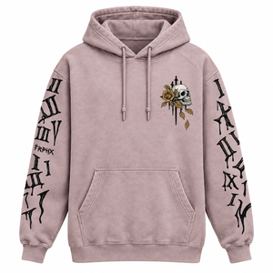Sudadera con Capucha Estampada con Calavera y Rosas Estilo Gótico Punk, Unisex, Oversize, de Felpa Francesa de Algodón, con Bolsillo Frontal con Logo y Manga Regular - Product Image 1