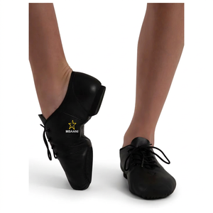 Chaussures de danse jazz pour femmes MBAANI 2026 en cuir véritable à semelle plate avec logo étoile – Chaussures de danse jazz en cuir pour femmes - Product Image 6