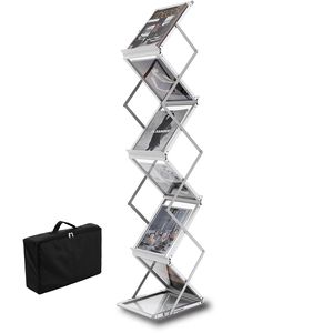 Expositor de Revistas Plegable de Doble Cara con 6 Bolsillos, Soporte para Folletos Pop-Up con Porta Catálogos - Product Image 3
