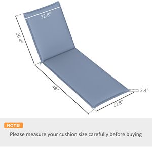 Set di 2 Cuscini Pieghevoli per Chaise Longue UPF50+ in Tessuto 200gsm, 193x58cm, Blu, per Sdraio da Esterno - Product Image 3