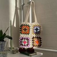 Nouvel arrivage de sacs de plage d'été en paille fourre-tout bohème au crochet sac à bandoulière pour femmes sac carré en herbe de mer