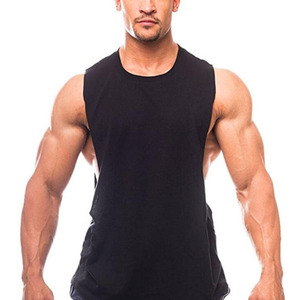 Camiseta sin mangas de algodón amarillo liso para hombre, chaleco de punto transpirable informal - Product Image 2