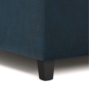 Harrison Distressed Dark Blue <b>Storage</b> Ottoman Coffee Table <b>Stool</b> & Ottoman - Product Image 5