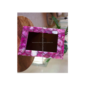 Tự nhiên màu xanh mã não đá quý hình ảnh khung ảnh cho bền khung kim loại với đá độc đáo chi tiết - Product Image 5