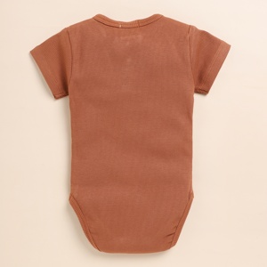 Body de manga corta de elastano de bambú orgánico de calidad superior Jengibre-Camisas y tops para bebés - Product Image 2