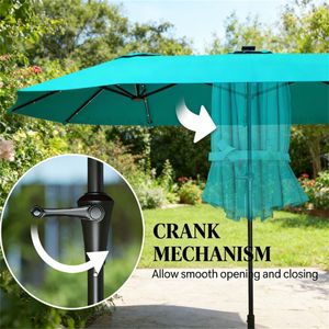 Ombrellone da Giardino Blu Senza Base, Eleganti Ombrelloni e Basi per Patio - Product Image 4